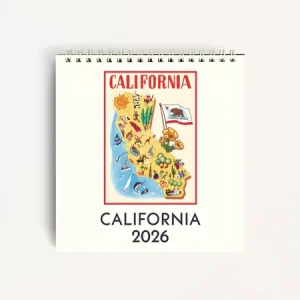 California Easel Desk Calendar 2026